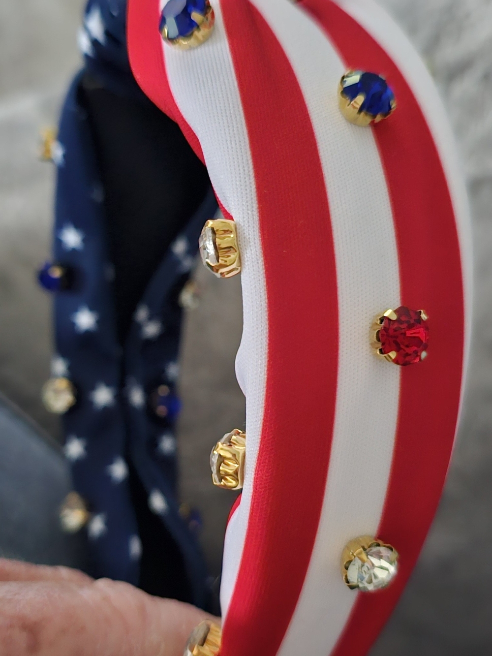 Patriotic Star & Stripe Jeweled Headband - Picture 3 of 6